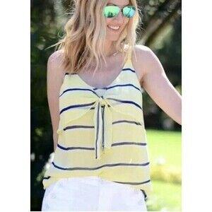 Cabi‎ Riviera Yacht Striped Knot Front Chiffon Cami Top XL